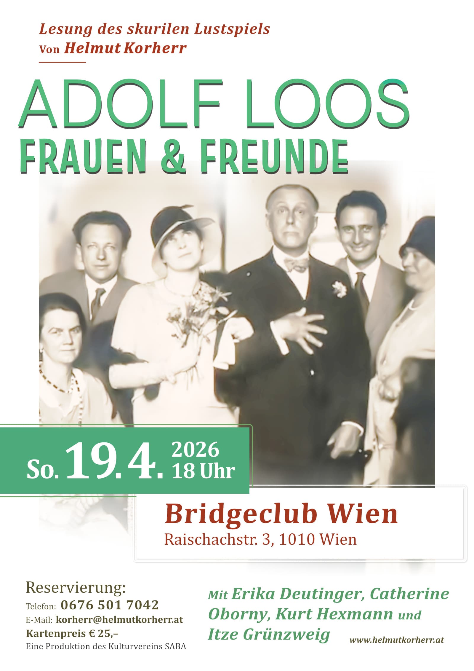 Literatur im Bridgeclub Wien am 19.4.2026 um 18 Uhr