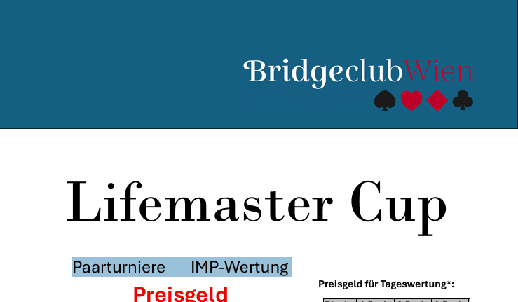 +++ Neu +++ Lifemaster Cup